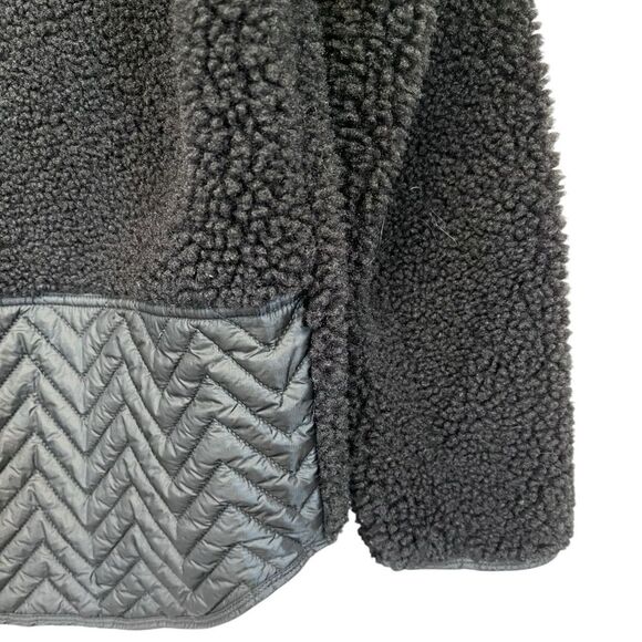 Athleta | Cozy Sherpa Snap Sweatshirt Women’s Black Fleece Pullover Size XS - Picture 6 of 9